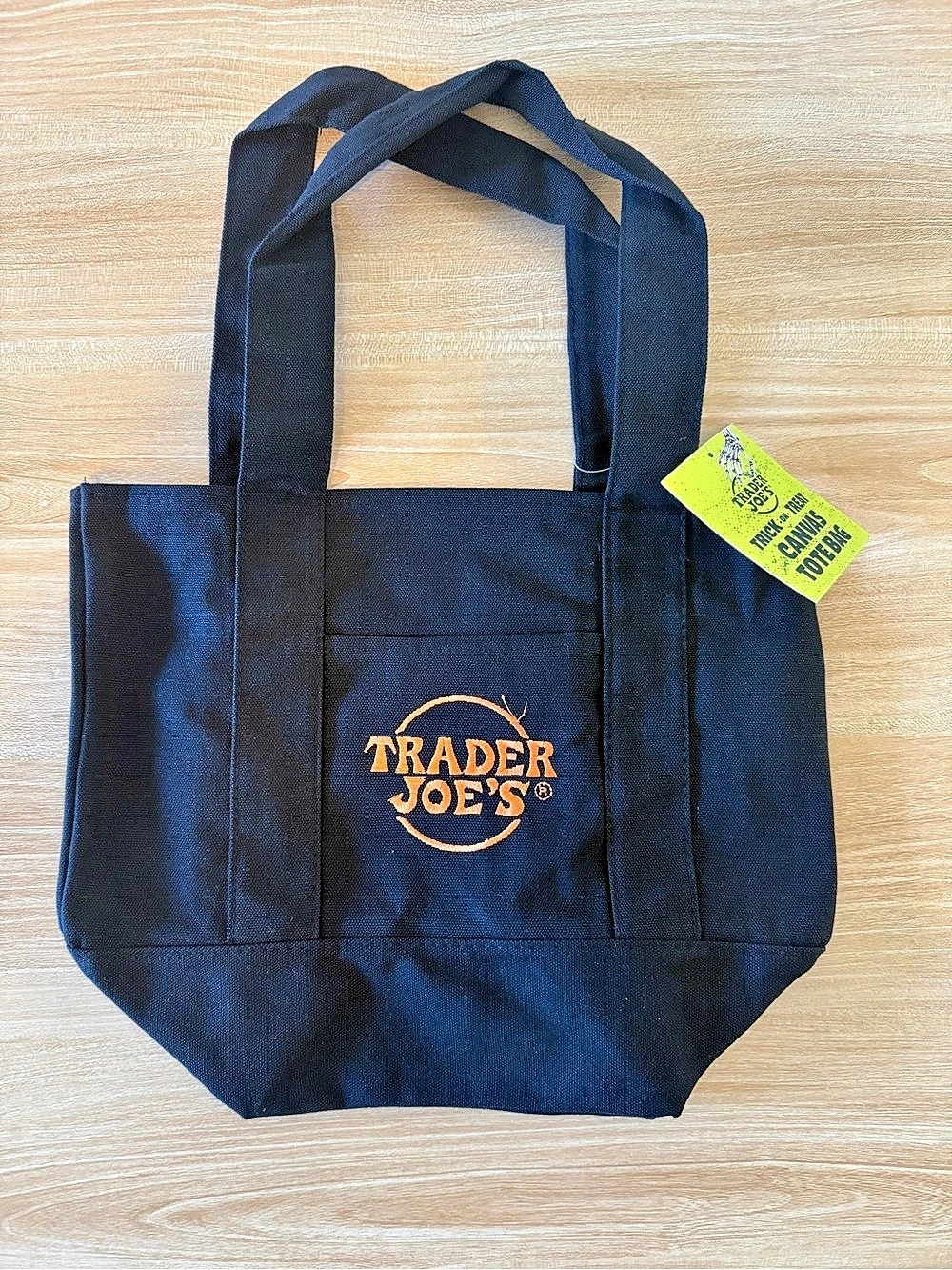 Trader Joe's Trick-or-Treat Mini Canvas Tote Bag Black